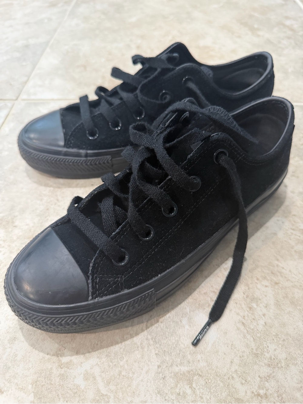 Black Canvas Low-Top Sneakers